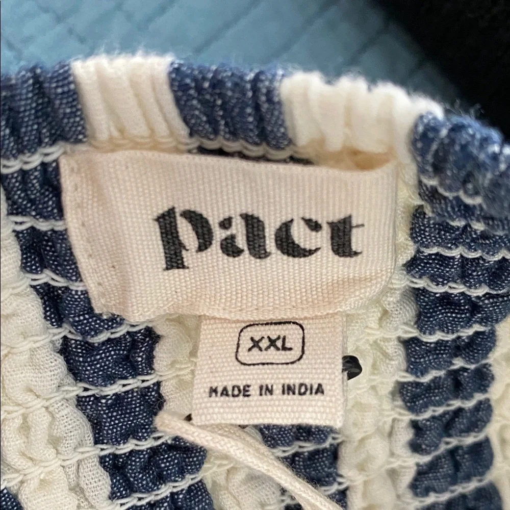 Pact cotton Navy and White Stripe Button-Front Dress - Picture 8 of 10
